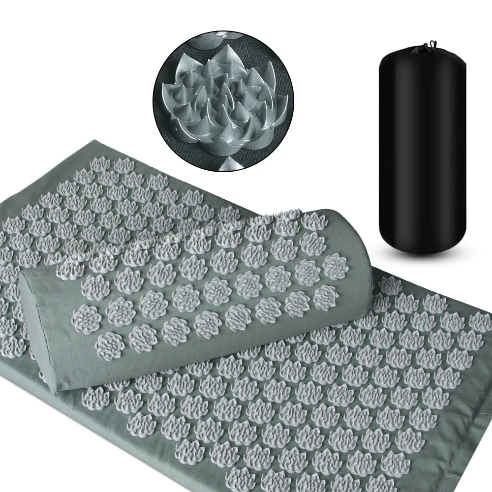 Shiatsu Acupressure Spike Mat & Pillow – Sport Fitness & Yoga Massage Pad