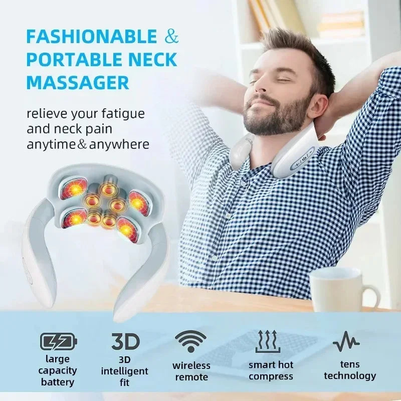 Smart Neck & Back Massager – Heating Cervical Vibrator for Muscle Pain Relief