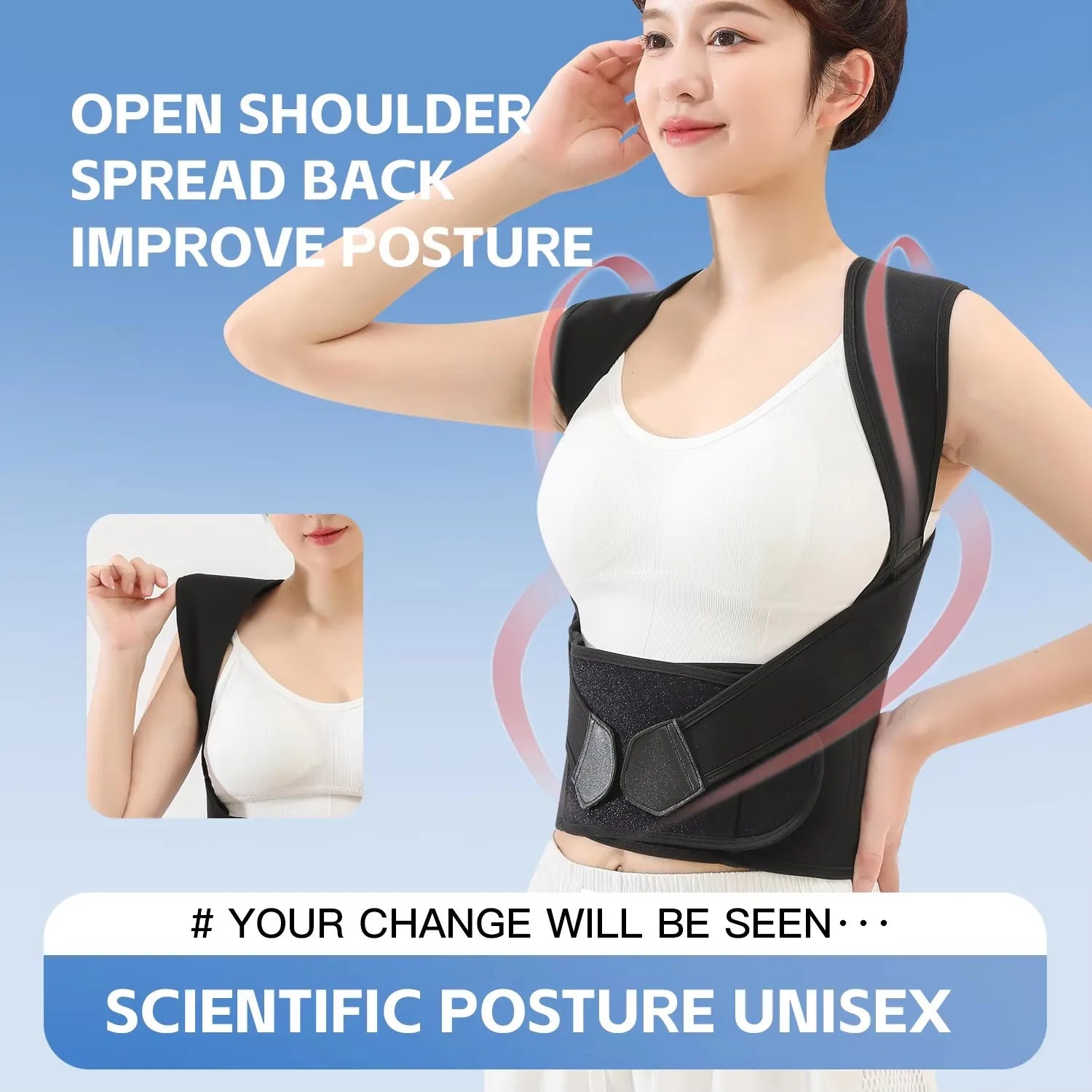Women's Breathable Elastic Posture Corrector – Adjustable Shoulder & Back Correction Brace