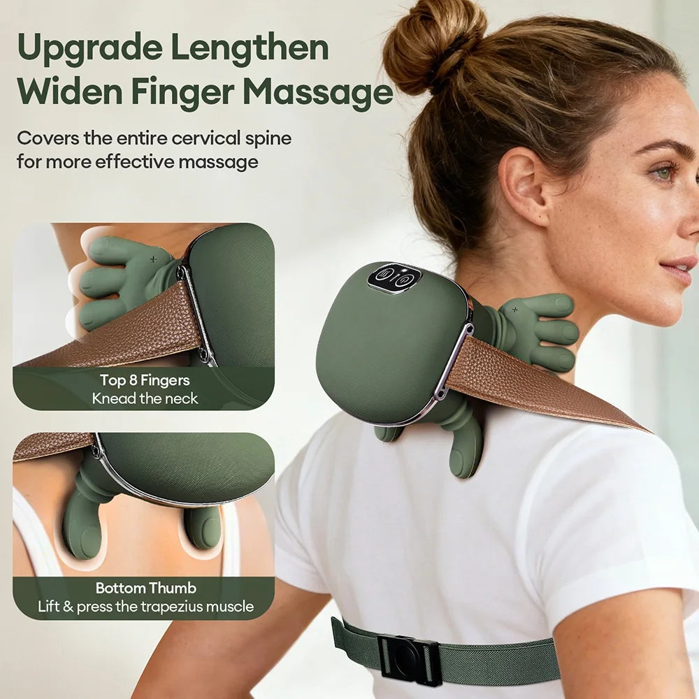 Wireless Bionic Finger Neck & Shoulder Massager – Cervical Kneading Shawl