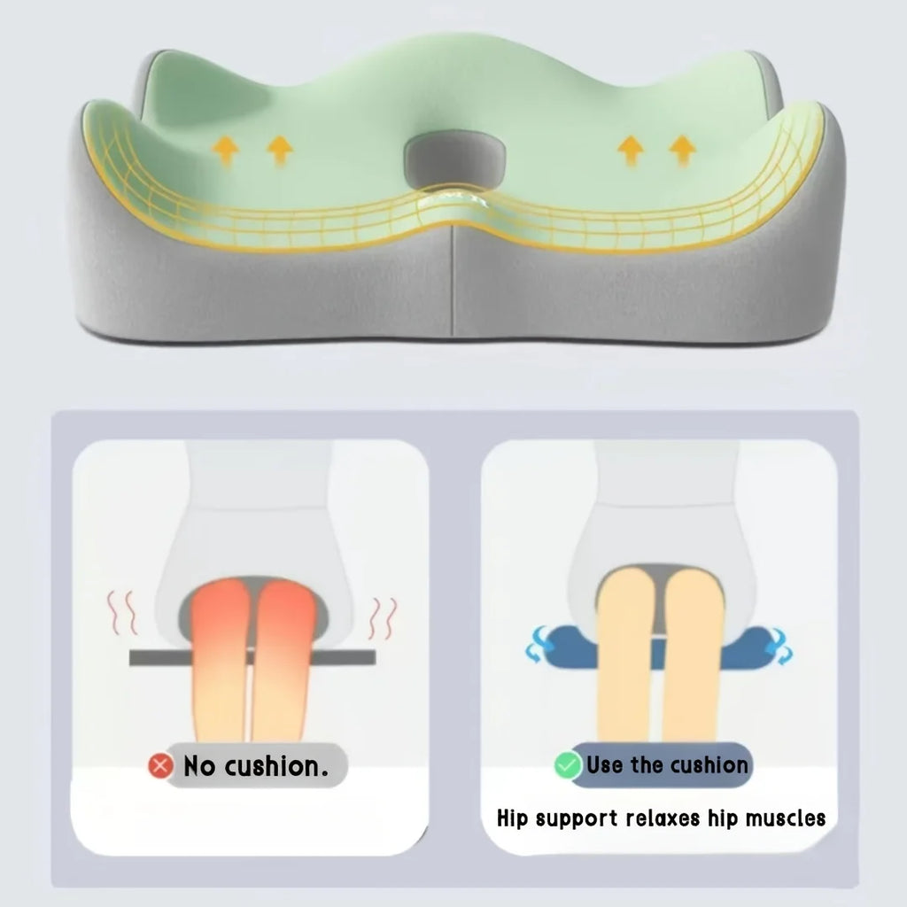 3D Memory Foam Seat Cushion – Ergonomic Support for Office, Car & Home