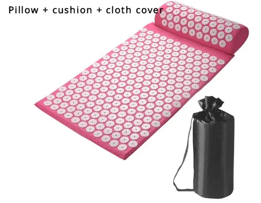 Acupressure Spike Mat with Pillow Cover – Back & Body Pain Relief Yoga Mat
