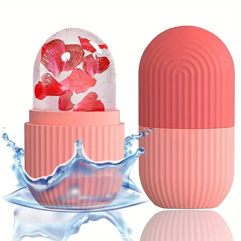 Ice Cube Face Roller – Silicone Skin Brightening & Depuffing Tool