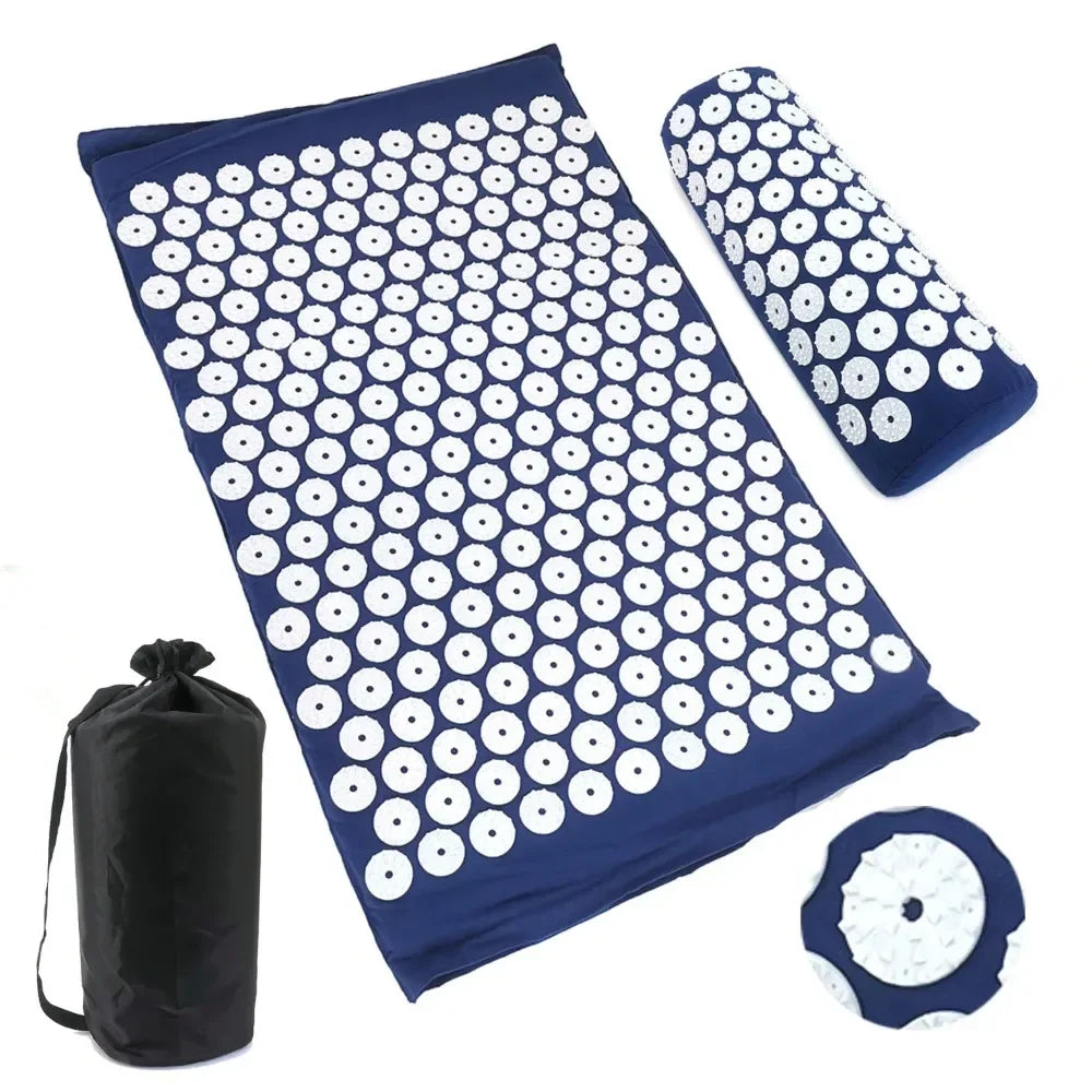 Acupressure Spike Mat with Pillow Cover – Back & Body Pain Relief Yoga Mat