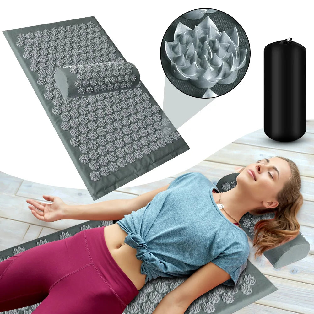 Shiatsu Acupressure Spike Mat & Pillow – Sport Fitness & Yoga Massage Pad