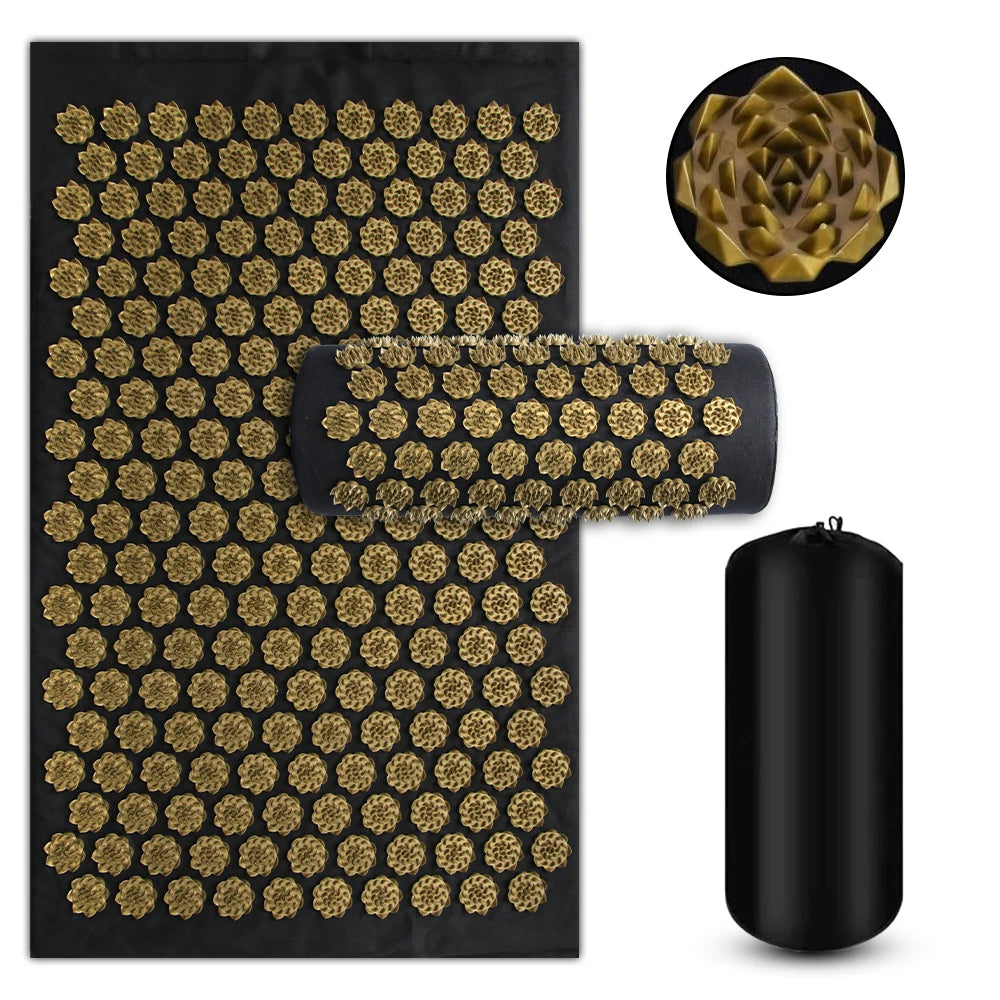 Acupressure Yoga Mat – Kuznetsov Spike Mat with Pillow & Foot Massager