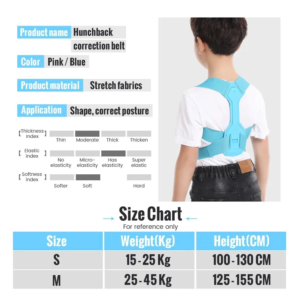 Kids Adjustable Posture Corrector – Back & Shoulder Support Brace for Boys & Girls