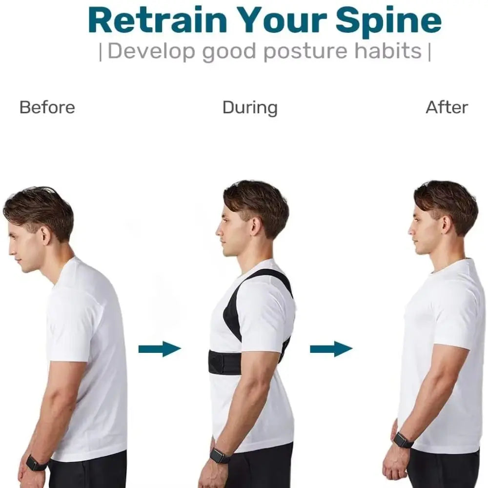 Adjustable Thoracic Kyphosis Corrector Brace – Upper Back & Shoulder Posture Support