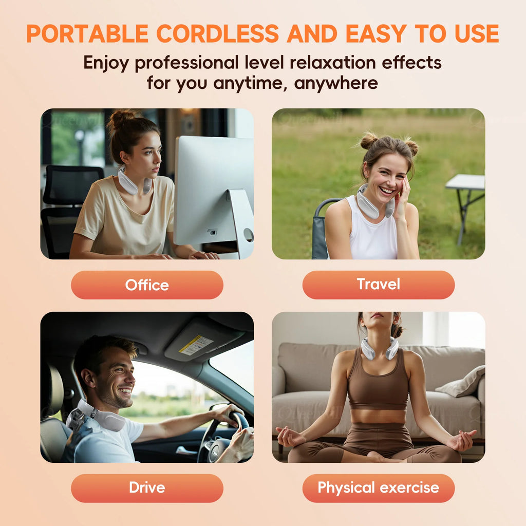 4D Smart Cervical Massager – Heating Deep Tissue Kneading for Neck & Shoulder Relief
