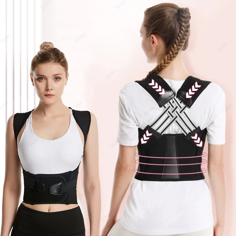 Adult Posture Corrector Belt – Breathable Back Correction Strap for Men & Women Sitting Support