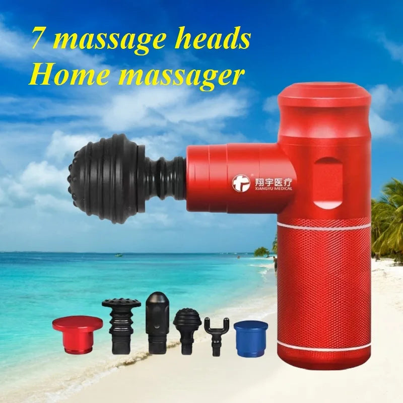 Professional Electric Fascia Gun – 7 Heads, 4 Speeds, Deep Tissue Muscle Massager