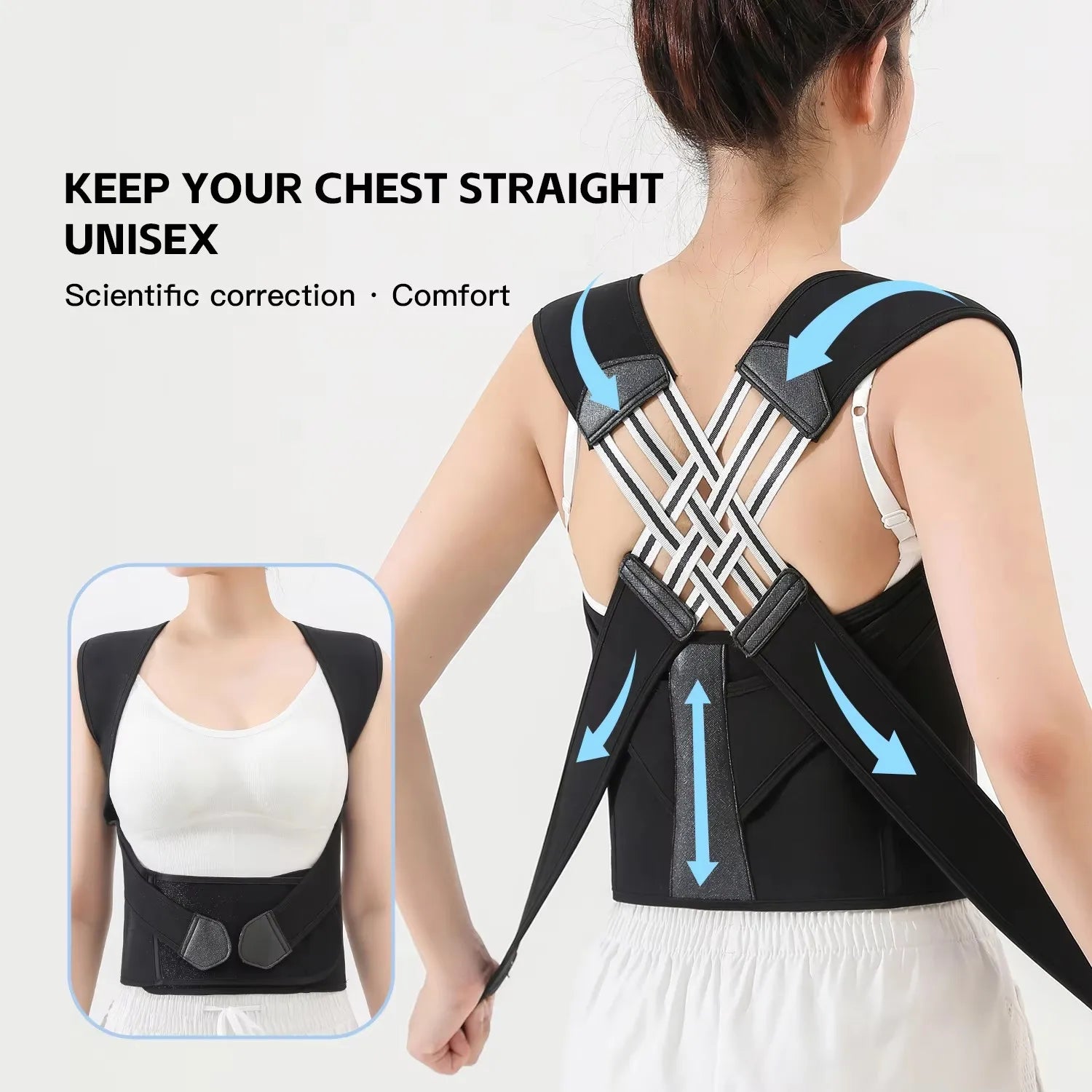 Women's Breathable Elastic Posture Corrector – Adjustable Shoulder & Back Correction Brace
