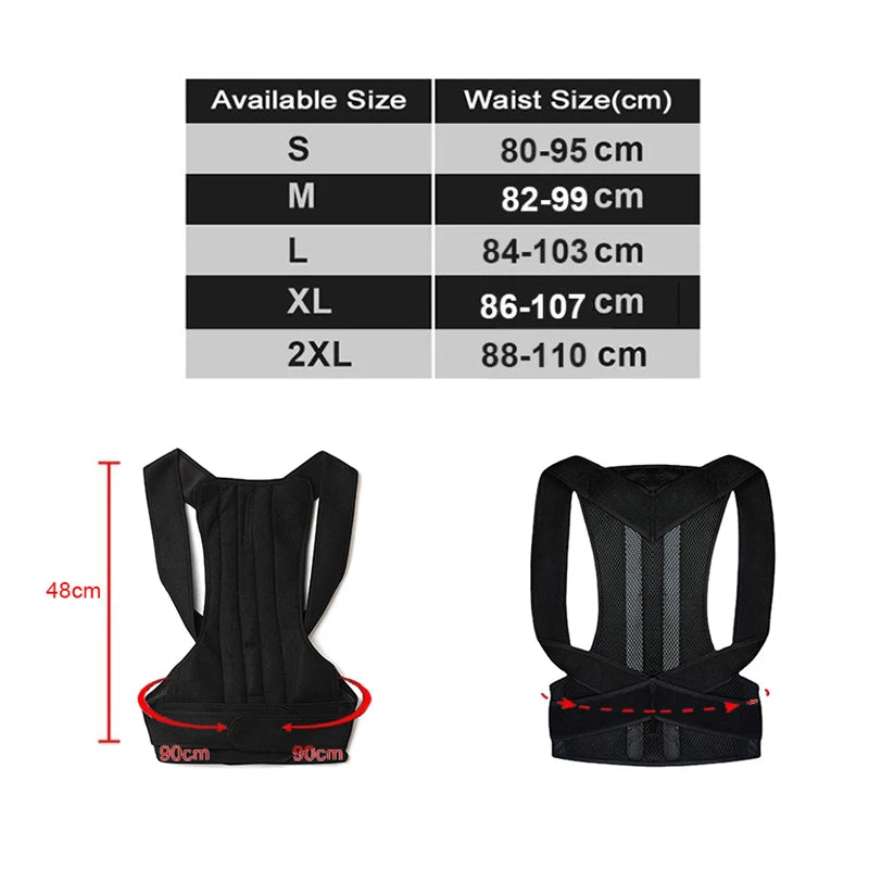 Posture Corrector Back Brace Stop Slouching And Hunching Adjustable Back Trainer Unisex Correction Belt
