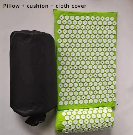 Acupressure Spike Mat with Pillow Cover – Back & Body Pain Relief Yoga Mat