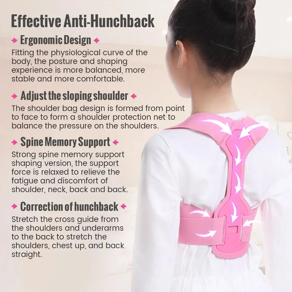Kids Adjustable Posture Corrector – Back & Shoulder Support Brace for Boys & Girls