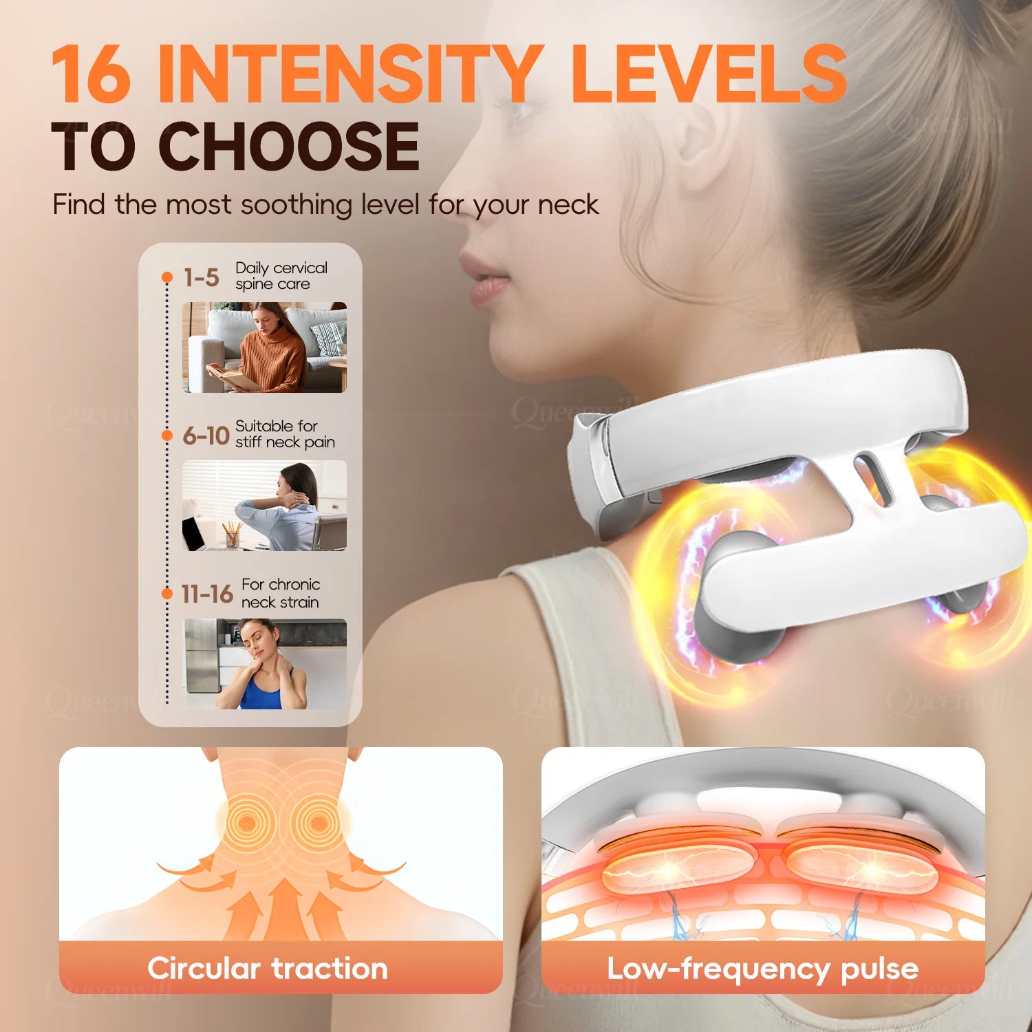 4D Smart Cervical Massager – Heating Deep Tissue Kneading for Neck & Shoulder Relief