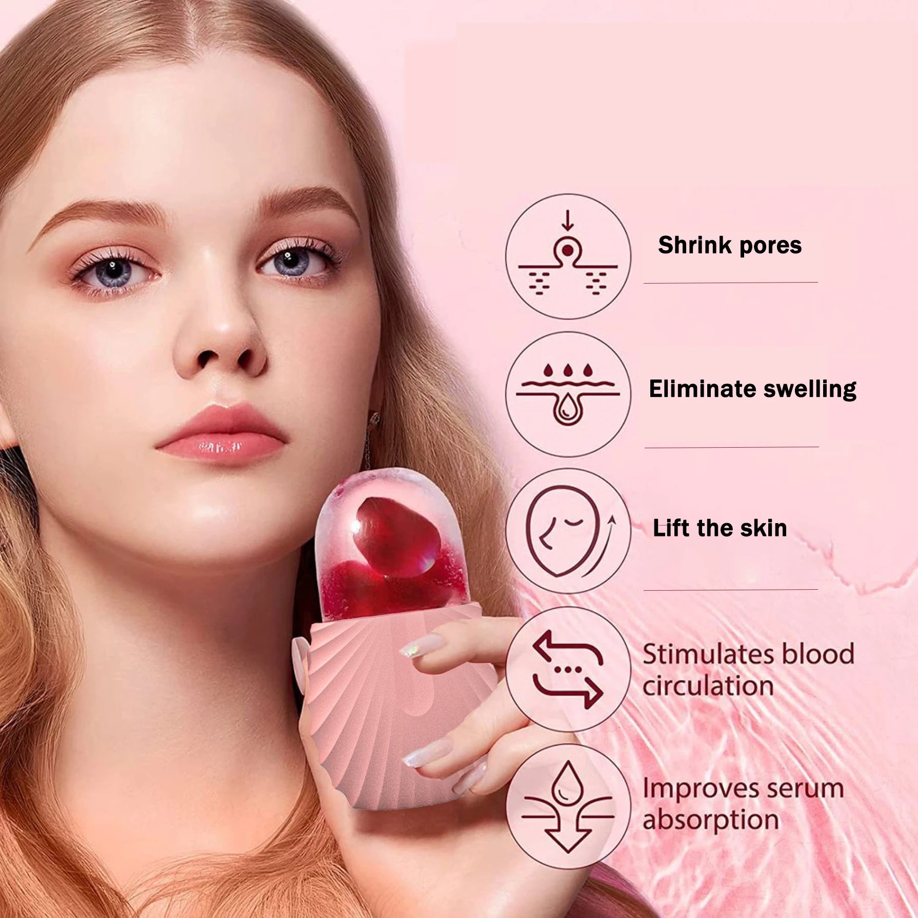Silicone Ice Face Roller – Pore-Shrinking Cooling Massage Tool for Face & Neck