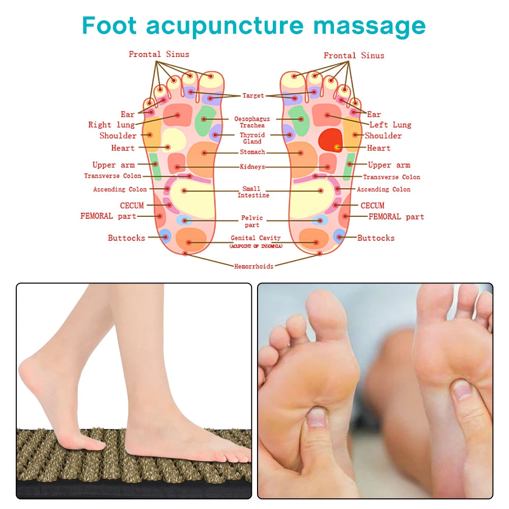 Acupressure Yoga Mat – Kuznetsov Spike Mat with Pillow & Foot Massager