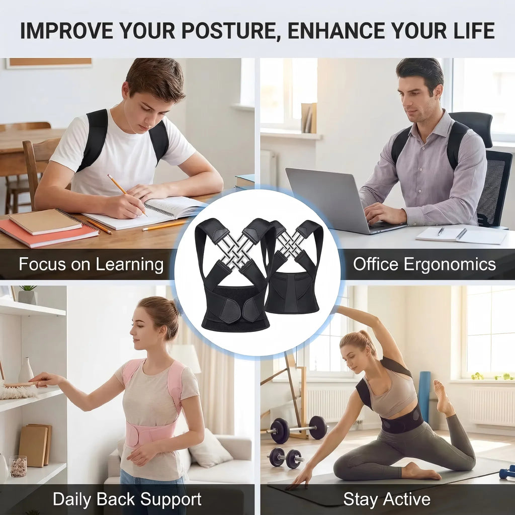 Back Brace Posture Corrector for Women Men Adjustable Lumbar Support Shoulder Posture Brace Improve Posture Back Pain Relief